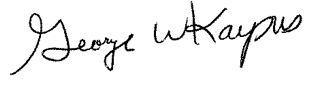 George W Karpus Signature